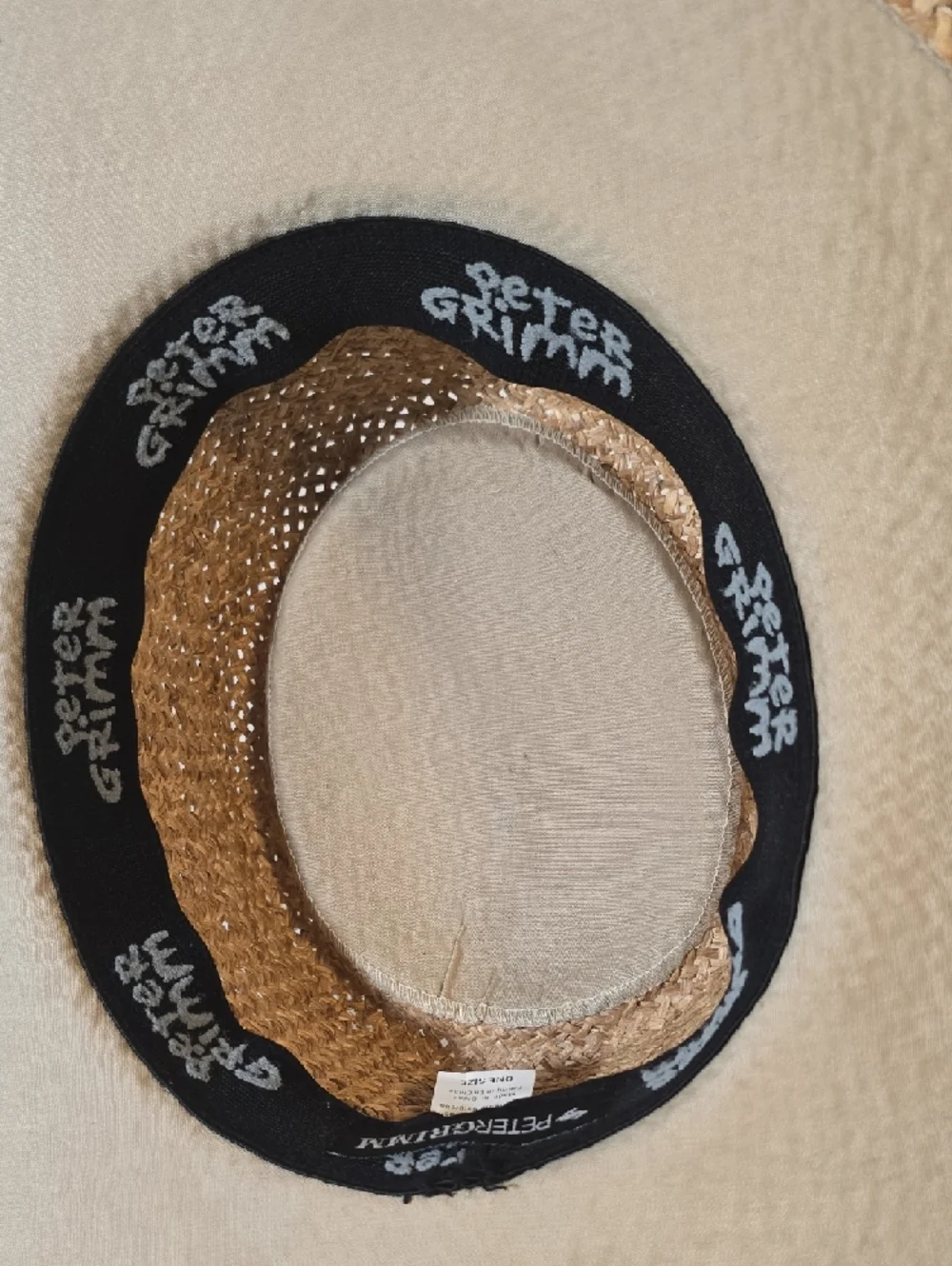 Peter Grimm Natural Brown Straw Fedora Panama‎ Hat with Tan Band One Size